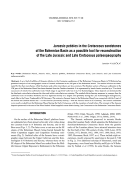 Jurassic Pebbles in the Cretaceous Sandstones of the Bohemian Basin As a Possible Tool for Reconstruction of the Late Jurassic and Late Cretaceous Palaeogeography