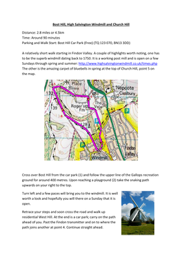 Bost Hill, High Salvington Windmill and Church Hill