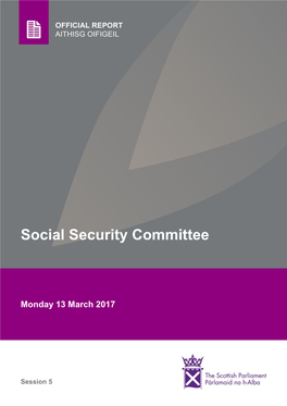 Social Security Committee, Joint Session with The