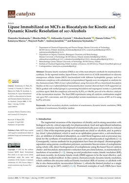 Lipase Immobilized on Mcfs As Biocatalysts for Kinetic and Dynamic Kinetic Resolution of Sec-Alcohols