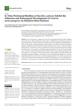 In Vitro Preformed Biofilms of Bacillus Safensis Inhibit the Adhesion And