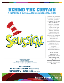 Behind the Curtain a Creative & Theatrical Study Guide for Teachers