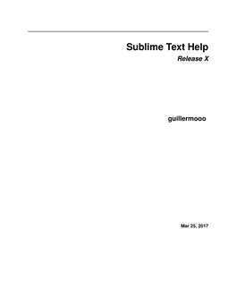 Sublime Text Help Release X