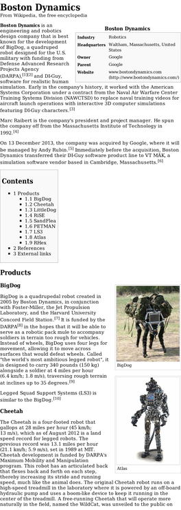 Boston Dynamics from Wikipedia, the Free Encyclopedia