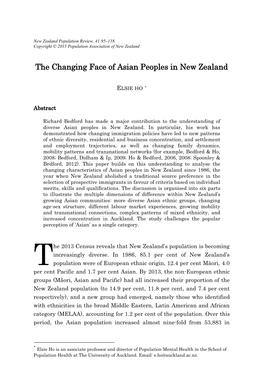 The Changing Face of Asian Peoples in New Zealand