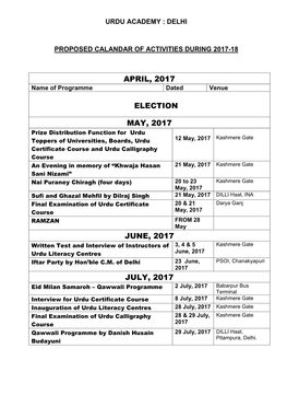 April, 2017 Election May, 2017 June, 2017 July, 2017