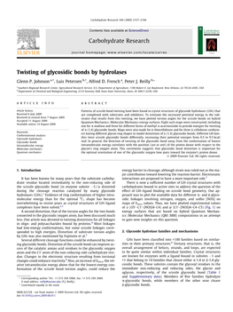 Twisting of Glycosidic Bonds by Hydrolases