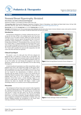 Neonatal Breast Hypertrophy