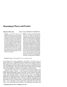 Reasoning in Theory and Practice