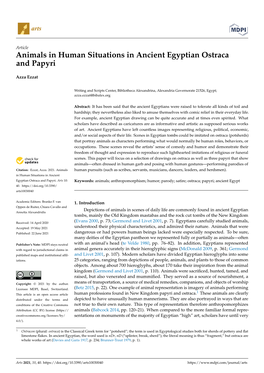 Animals in Human Situations in Ancient Egyptian Ostraca and Papyri