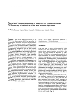 Spatial and Temporal Continuity of Kangaroo Rat Populations Shown by Sequencing Mitochondrial DNA from Museum Specimens