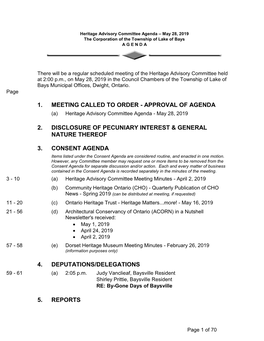 Heritage Committee Agenda - May 28, 2019 Page