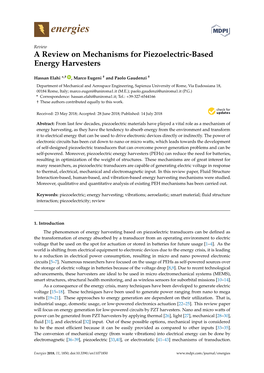 A Review on Mechanisms for Piezoelectric-Based Energy Harvesters