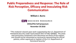 The Role of Risk Perception, Efficacy and Inoculating Risk Communication