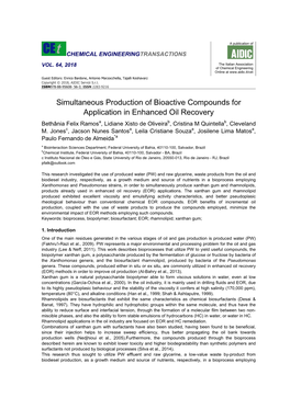 Simultaneous Production of Bioactive Compounds for Application In