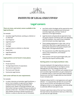 Legal Careers