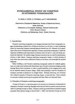 Fundamental Study of Compton Scattering Tomography