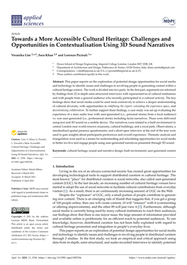 Towards a More Accessible Cultural Heritage: Challenges and Opportunities in Contextualisation Using 3D Sound Narratives