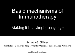 Basic Mechanisms of Immunotherapy