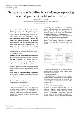 Surgery Case Scheduling in a Multistage Operating Room