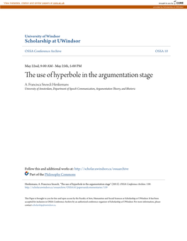 The Use of Hyperbole in the Argumentation Stage" (2013)