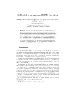 Mohex 2.0: a Pattern-Based MCTS Hex Player