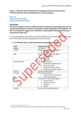 Annex 1 to EASA SD No 2020-01 and SD 2020-02