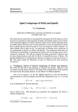 Spin(7)-Subgroups of SO(8) and Spin(8)
