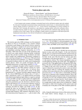 Neutron Phase Spin Echo