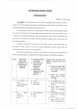 Patna High Court, Patna Notification