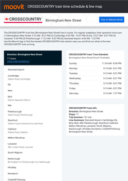 CROSSCOUNTRY Train Time Schedule & Line Route