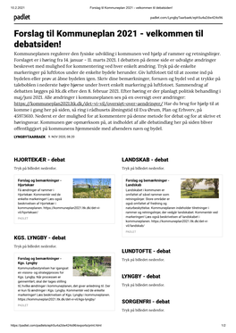 Forslag Til Kommuneplan 2021 - Velkommen Til Debatsiden!