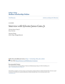 Interview with Sylvester James Gates, Jr