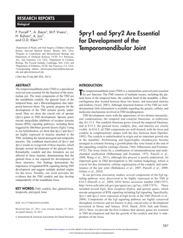 Spry1 and Spry2 Are Essential for Development of The