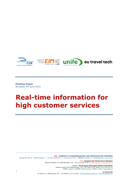 Real-Time Information for High Customer Services