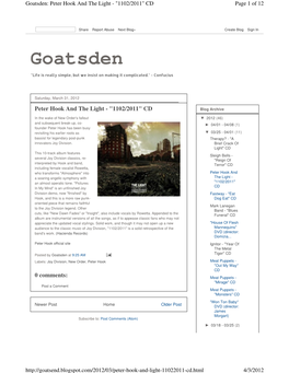 Goatsden: Peter Hook and the Light - 