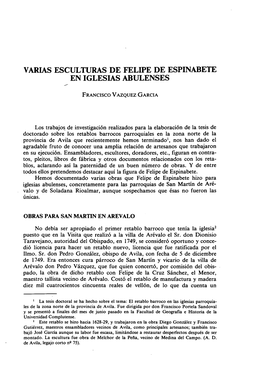 Varias Esculturas De Felipe De Espinabete En Iglesias Abulenses