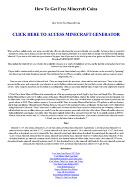 How to Get Free Minecraft Coins