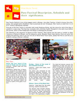 Paro Festival Description, Schedule and Their Significance