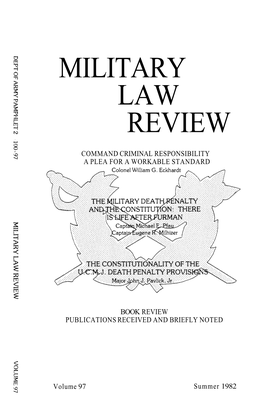 Military Law Review-Vol. 97 (Usps 482-130)