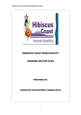 Hibiscus Coast Municipality Housing Sector Plan
