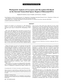 Phylogenetic Analysis of Cercospora and Mycosphaerella Based on the Internal Transcribed Spacer Region of Ribosomal DNA