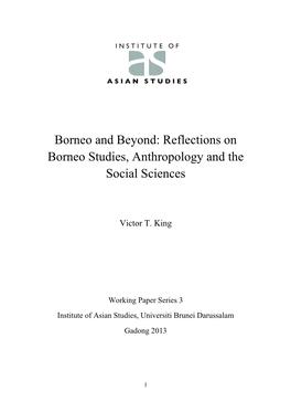 Reflections on Borneo Studies, Anthropology and the Social Sciences