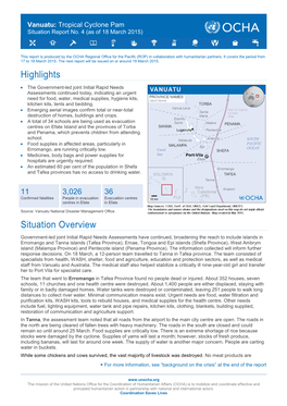 Highlights Situation Overview