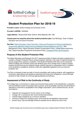Ofs Student Protection Plan