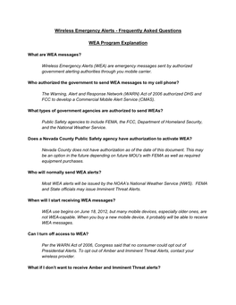 WEA Program Explanation