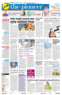 HYDERABAD, THURSDAY, JUNE 17, 2021; PAGES 12 `3 RNI No