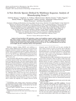 A New Borrelia Species Defined by Multilocus Sequence Analysis Of