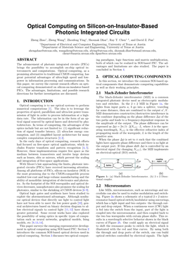 Optical Computing on Silicon-On-Insulator-Based Photonic Integrated Circuits