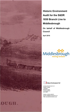 Historic Environment Audit for the S&DR 1830 Branch Line To
